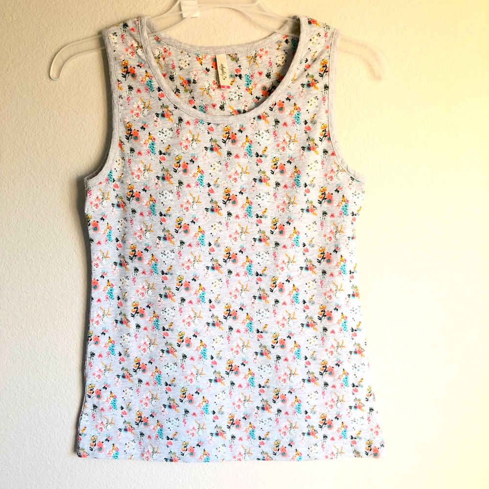 Floral Printed Tank Top. Shyla Brand. Cotton Top